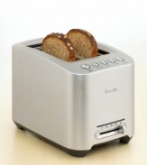 Any way you slice it, breakfast will be better with Breville's intelligent toaster. Experience the amazing automatic features, including smart one-touch auto lowering and an innovative lift and look feature that automatically lifts bread so you can check toasting progress mid-cycle. One-year warranty. Model BTA820XL.