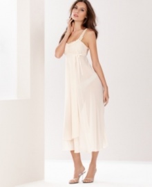 Flora Nikrooz's Bellini gown is sexy and sheer with a stylish tiered ruffle hem.