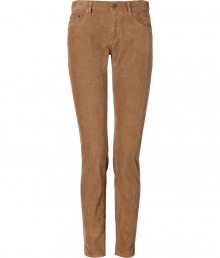 Detailed with just the right amount of stretch for an ultra flattering fit, Ralph Laurens skinny cords are a must for timeless casual looks - Classic five-pocket style, zip fly, button closure, belt loops - Slim fit, straight leg - Pair with tailored blazers and sleek leather ankle boots