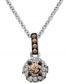 Let it shine. Le Vian's delightfully-decadent pendant combines round-cut chocolate diamonds (1/5 ct. t.w.) with white diamond accents surrounding. Setting and chain crafted in 14k white gold. Approximate length: 18 inches. Approximate drop: 1/2 inch.