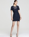 A front lace panel lends delicate romance to this French Connection dress that's at once youthful and elegant.