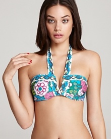 BECCA® by Rebecca Virtue's floral print bikini is ready for laid-back lounging in on the shores of Goa -- or anywhere else your travels take you. Add some earthy wooden bangles to complete the tropical look.