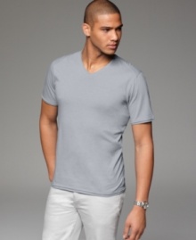 Stick your neck out. This V-neck T shirt from INC International Concepts gives you a little more room to move.