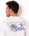 Liven up your casual style with this jumping marlin graphic t-shirt from Nautica. Perfect for when you are fishing for some laid-back style.