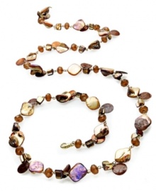 Step out of your shell and into this one from Style&co. Crafted from gold tone mixed metal, this shell necklace makes a statement. Approximate length: 42 inches.