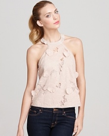 BCBGMAXAZRIA Top - Bennett Cut Out Flower Halter