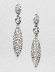 EXCLUSIVELY AT SAKS.COM Sparkling pavé crystals hand-set in a linear design accented with a bezel-set link. CrystalsCubic zirconiaRhodium-plated brassDrop, about 1.75Post backImported 