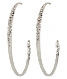 Add a stylish accent to any look with these crystal-embellished hoop earrings from modern jewelry master Alexis Bittar - Silver-tone hoops with crystal embellishment - Pair with a figure-hugging cocktail frock and heels or a boho-chic off-duty ensemble