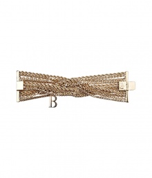 Luxurious bracelet made ​.​.of fine, gold-colored metal - Extremely high quality crafted fashion jewelry from the hot Parisian label Balmain - Multiple strands of link chains twisted stylishly into each other - Extremely decorative - A highlight for each wrist - A hit for day and night