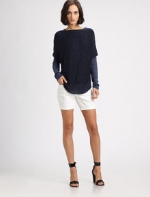 Textured linen knit, soft and slouchy in a versatile boatneck pullover.BoatneckDropped shouldersShort sleevesAbout 27 from shoulder to hemLinenDry cleanImportedModel shown is 5'10 (177cm) wearing US size Small. 