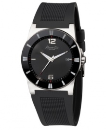 A mysterious black design upgrades this everyday casual timepiece by Kenneth Cole New York into a must-own accessory.