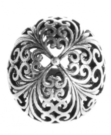 An exquisite design with cultural inspiration. Lucky Brand's Moroccan-themed ring features an intricate openwork pattern set in silver tone mixed metal. Size 7.