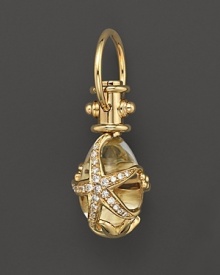 18K yellow gold starfish amulet with diamond and crystal pavé from Temple St. Clair.