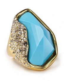 The hands have it with Alexis Bittar's crystal encrusted turquoise ring. Slip this cocktail stunner onto your digit and dial up the drama.