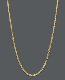 Rich color and intricate design combine. Necklace features a diamond cut wheat chain crafted in 14k gold. Approximate length: 16 inches.