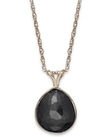 Go for the bold. This necklace, set in 14k gold, features a rose-cut black diamond (3 ct. t.w.) teardrop pendant for a look that exudes elegance. Approximate length: 18 inches. Approximate drop: 5/8 inch.