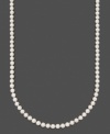 Polish your look with a perfect strand of pearls. Belle de Mer necklace features A+ Akoya cultured pearls (6-1/2-7 mm) set in 14k gold. Approximate length: 24 inches.