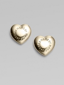 Gleaming and graceful, these domed hearts are etched with the designer's signature.Palladium and rhodium-plated brass Width, about ½ Sterling silver post back Imported