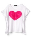 Flowers by Zoe Girls' White and Pink Heart Shirt - Sizes S-XL