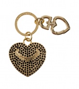 Inject a dose of glamour into every look with Juicy Coutures pave encrusted heart charm key chain, perfect for carrying your keys or clipping onto handbags for a covetable finish - Engraved logo, key ring with heart key clip attached - Perfect for giving as a gift!