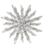 Bursting with charm, this Charter Club pin illuminates your style with crystal accents. Crafted in silver tone mixed metal. Approximate diameter: 2 inches.