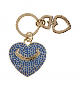 Inject a dose of glamour into every look with Juicy Coutures pave encrusted heart charm key chain, perfect for carrying your keys or clipping onto handbags for a covetable finish - Engraved logo, key ring with heart key clip attached - Perfect for giving as a gift!