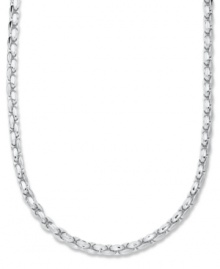 Just a touch of bold silver adds a little edge to any look with this sterling silver textured wheat chain necklace. Approximate length: 22 inches.