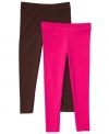 Keep her comfy in cute colors with this two-pack of basic leggings from Carter's.