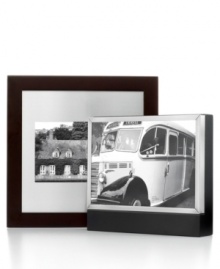 Part display, part storage, this smart picture frame puts your best face (or place) forward in metal and wood. Slide the featured photo to the side and fill the empty compartment with additional prints.