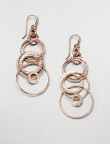 This organically designed style features multi-layered hoops in 18k gold and sterling silver with 18k rose goldplating. 18k gold and sterling silver with 18k rose goldplatingLength, about 2½Hook backImported 