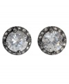 Classic crystal studs with an attitude, by Betsey Johnson. Set in hematite-plated silvertone mixed metal.