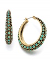 Bejewel your ears with these beautiful, turquoise enamel accented earrings from Lucky Brand. In goldtone mixed metal. Approximate diameter: 1 inch.