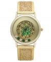 Get in the holiday spirit with the festive tree on this glittery watch from Charter Club.