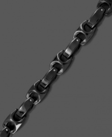 The dark side of style. This enigmatic men's bracelet captures a sleek look in black ion-plated tungsten. Approximate length: 8-1/2 inches.