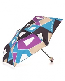 In a cool geometric print, this Burberry umbrella makes waves on rainy days.