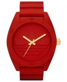 Kick it old school with this bold red unisex watch from adidas.