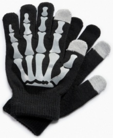 No bones about it, these skull-detailed gloves from Greendog come in handy when he needs to get a grip on things.