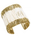 Cuff love! You'll adore Style&co.'s beautifully-beaded cuff bracelet. White and gold glass bugle beads combine for a shimmering effect. Set in gold-plated mixed metal. Approximate diameter: 2-1/4 inches.