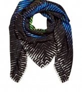 Bring a stylish accent to your look with this luxe silk scarf from Peter Pilotto - All-over multicolored stripe print, versatile length, frayed edges - Pair with an elevated jeans-and-tee ensemble and a leather jacket