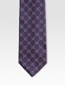 Signature GG pattern woven in superior Italian silk.About 3.1 wideSilkDry cleanMade in Italy