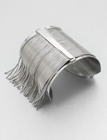 Cascading fringe chains give this bracelet trend-setting style. Sterling silverplated brassWidth, about 2.75Made in Italy