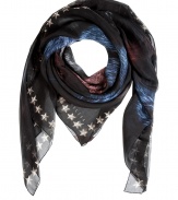 Work a cunning edge into your Downtown looks with London It-label Vassilisas fox print silk scarf - Super soft pure silk, large square shape - Wear bandana style and pair with everything from jeans and leather jackets to fitted sheaths and blazers