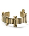 Tap this season's tribal-inspired trend with House of Harlow 1960's gold cuff. Stacked or solo, this piece makes a cool statement with a cuffed blazer and sheer blouse.