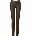 Leather leggings are a trend-favorite must this season, and Josephs deep olive-khaki stretch lambskin pair are an ultra luxe choice - Elasticized waistline, pull-on style - Extra form-fitting - Wear with chunky oversized knits and favorite ballerinas