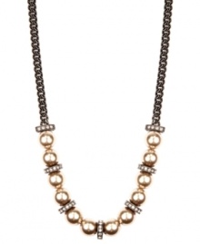 Refine your look with a hint of glamour. Givenchy's stunning strand highlights blush-colored glass pearls and crystal-encrusted spacers. Set in brown gold-plated mixed metal. Approximate length: 16 inches + 2-inch extender.