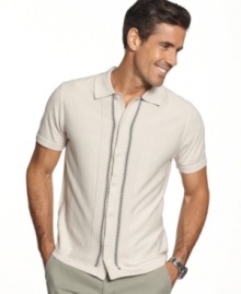 Paired with jeans or dress pants, this shirt from Cubavera makes it easy to feel comfortable in any situation.