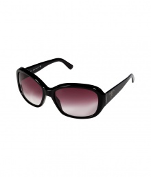 Stay stylish in the sun with Pradas ultra glamorous gradient purple square-shaped frames - Black acetate frames, purple gradient lenses, silver-toned metal detail at temples with printed logo - Lens filter category 2 - Comes with a logo embossed hard carrying case