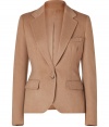 Crafted in camel hair for an exquisitely elegant look, Ralph Laurens classic blazer lends a chic and sophisticated polish to any outfit - Notched collar, long sleeves, buttoned cuffs, single buttoned front, flap pockets, back vent - Tailored fit - Wear with everything from jeans and loafers to sleek button-downs and statement chunky jewelry