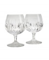 As stylish as their name implies, Soho brandy glasses from Reed & Barton drinkware help you cap off the meal with chic sophistication. Deep vertical cuts accent already-dazzling crystal with striking luxury.