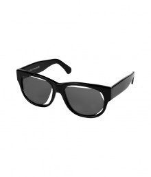 Give your look a cutting-edge finish with Maison Martin Margielas sartorial black sunglasses, detailed with cool charcoal deconstructed lenses for contemporary results guaranteed to make an impact - Black acetate frames, charcoal angular lenses - Lens filter category 3 - Comes with a logo embossed hard carrying case - Crafted in collaboration with eyewear expert Cutler and Gross